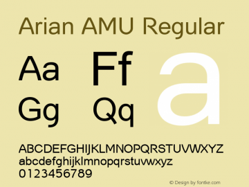 Arian AMU Regular Version 3.001 1999 Font Sample