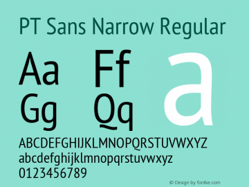 PT Sans Narrow Regular Version 2.002图片样张