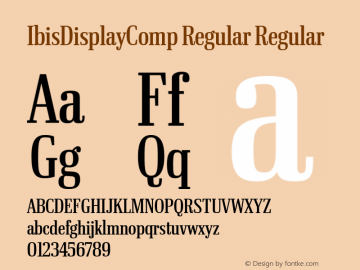 IbisDisplayComp Regular Regular Version 1.0 Font Sample