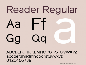 Reader Regular Version 1.000 Font Sample