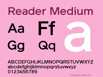 Reader Medium Version 1.000 Font Sample