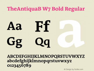TheAntiquaB W7 Bold Regular Version 1.005 Font Sample