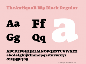 TheAntiquaB W9 Black Regular Version 1.005 Font Sample