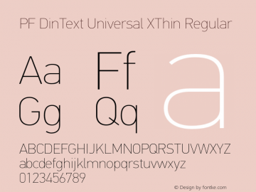 PF DinText Universal XThin Regular Version 3.000图片样张