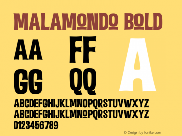 Malamondo Bold Version 1.000 Font Sample