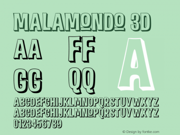 Malamondo 3D Version 1.000 Font Sample