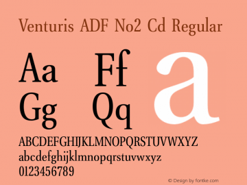 Venturis ADF No2 Cd Regular 1.005;FFEdit Font Sample
