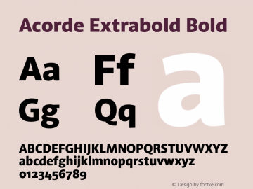 Acorde Extrabold Bold Version 1.000 Font Sample