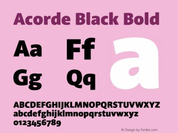 Acorde Black Bold Version 1.000 Font Sample