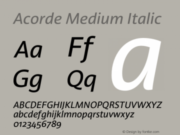 Acorde Medium Italic Version 1.000图片样张