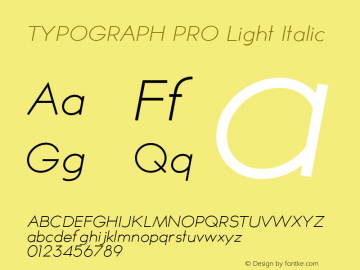TYPOGRAPH PRO Light Italic Version 1.000图片样张