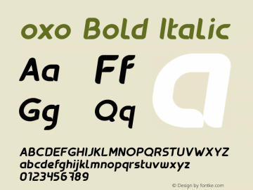 oxo Bold Italic Unknown Font Sample
