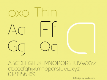 oxo Thin Unknown Font Sample