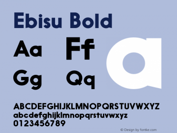 Ebisu Bold Version 1.001 Font Sample