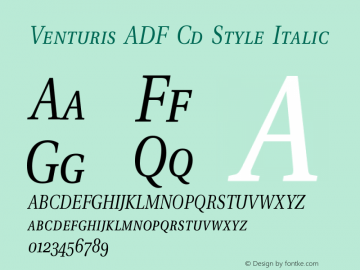 Venturis ADF Cd Style Italic Version 1.005图片样张