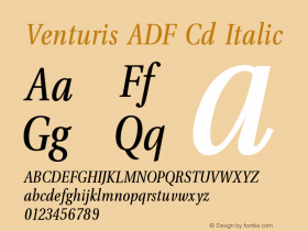 Venturis ADF Cd Italic Version 1.005 Font Sample
