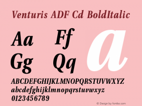 Venturis ADF Cd BoldItalic Version 1.005 Font Sample