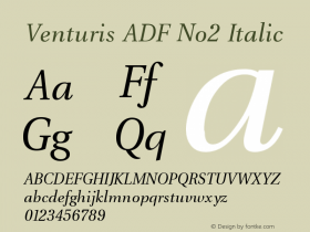 Venturis ADF No2 Italic Version 1.005 Font Sample