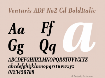 Venturis ADF No2 Cd BoldItalic Version 1.005 Font Sample