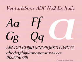 VenturisSans ADF No2 Ex Italic Version 1.005 Font Sample