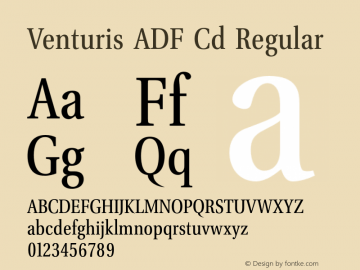 Venturis ADF Cd Regular 1.005;FFEdit Font Sample