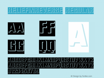 ReliefInReverse Regular Altsys Fontographer 3.5  4/26/92 Font Sample