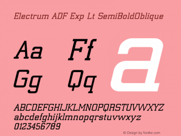 Electrum ADF Exp Lt SemiBoldOblique Version 1.005 Font Sample