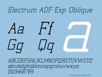 Electrum ADF Exp Oblique Version 1.005 Font Sample