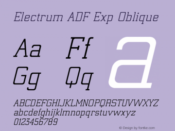 Electrum ADF Exp Oblique Version 1.005 Font Sample