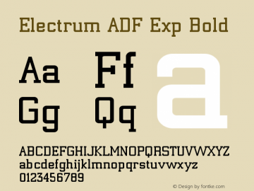 Electrum ADF Exp Bold Version 1.005 Font Sample