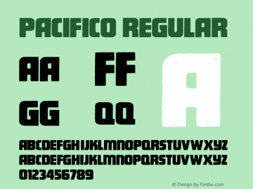Pacifico Regular Version 1.000;PS 001.000;hotconv 1.0.38图片样张