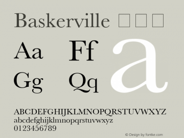 Baskerville 常规体 8.0d1e1 Font Sample