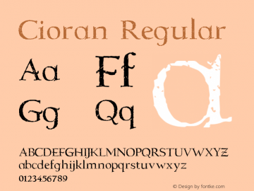 Cioran Regular Version 1.000 2010 initial release Font Sample