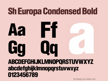 Sh Europa Condensed Bold 001.001 Font Sample