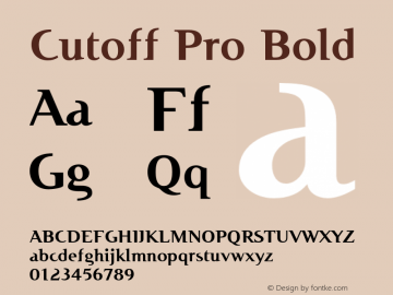 Cutoff Pro Bold Version 1.000;PS 1.10;hotconv 1.0.57;makeotf.lib2.0.21895图片样张