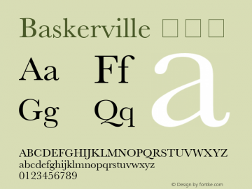 Baskerville 常规体 8.0d2e1 Font Sample