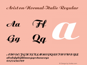 Ariston-Normal-Italic Regular Converted from F:\ARISTON.TF1 by ALLTYPE Font Sample