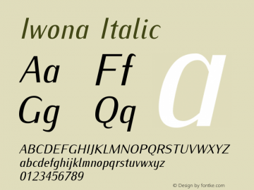 Iwona Italic Version 0.995图片样张