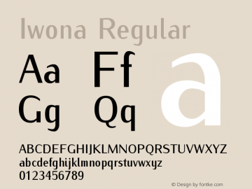 Iwona Regular Version 0.995 Font Sample