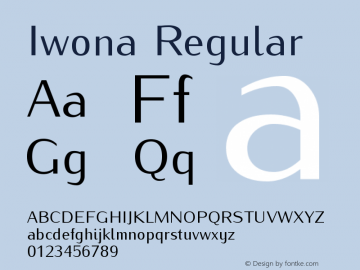 Iwona Regular Version 0.995 Font Sample