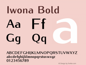 Iwona Bold Version 0.995 Font Sample