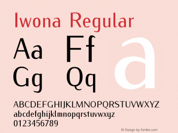 Iwona Regular Version 0.995 Font Sample