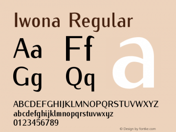 Iwona Regular Version 0.995 Font Sample