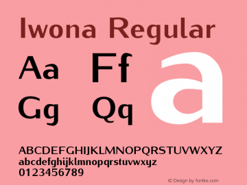 Iwona Regular Version 0.995 Font Sample