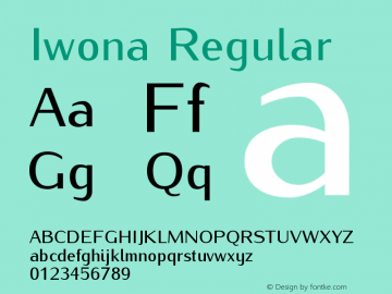 Iwona Regular Version 0.995 Font Sample