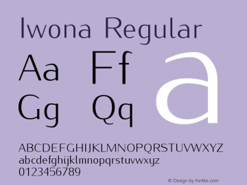 Iwona Regular Version 0.995 Font Sample