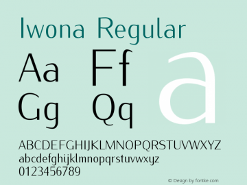 Iwona Regular Version 0.995 Font Sample