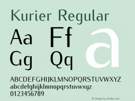 Kurier Regular Version 0.995 Font Sample