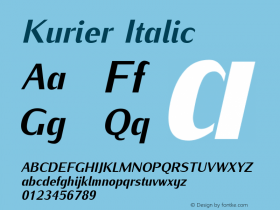 Kurier Italic Version 0.995 Font Sample