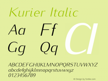 Kurier Italic Version 0.995图片样张